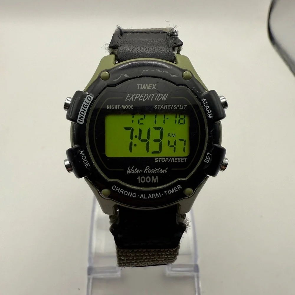 Timex Expedition Chrono Alarm Timer 41mm Digital Women's Watch (New Battery)
